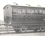 Black and white photograph of GNR second class smoking carriage c.1940. Taken from Paddy Mallon collection