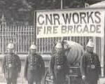 Black and white photograph of the GNR Works fire brigade c.1920. Taken from Paddy Mallon collection
