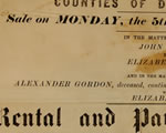Cover of a catalogue produced for the disposal of the estate of John Gordon, Parish of Newry